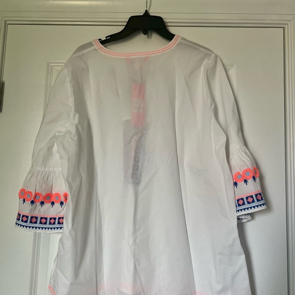 NWT Lilly Pulitzer Rissa Tunic Top White Embroidery Bohemian 100% Cotton Sz XL - Picture 6 of 15